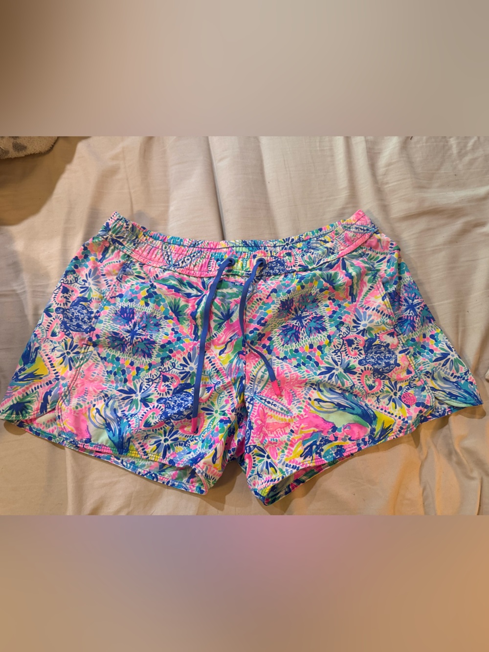 Lilly Pulitzer Bright Floral Swim Shorts in Pink, Blue, Green, Yellow